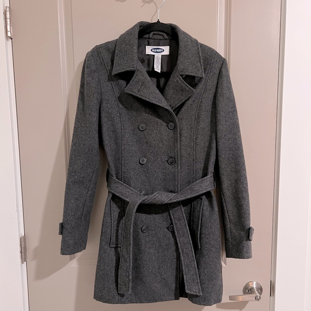Old Navy gray trench coat, size Medium